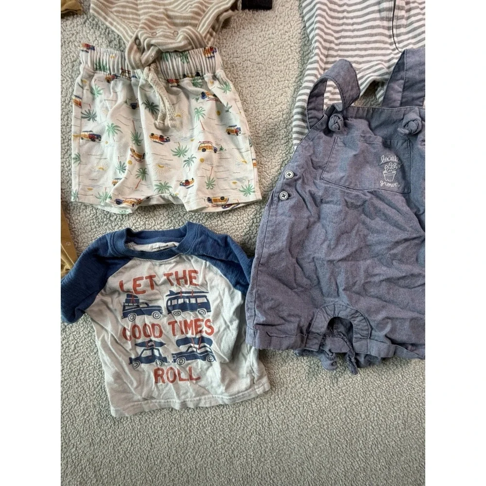 Baby Boys Clothes Lot 6-12M 12-18M Old Navy Cat & Jack Romper Pajamas